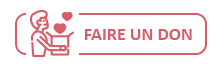 Faire un don Un homme qui ouvre une boite de laquelle sortent deux coeurs avec écrit "Faire un don"