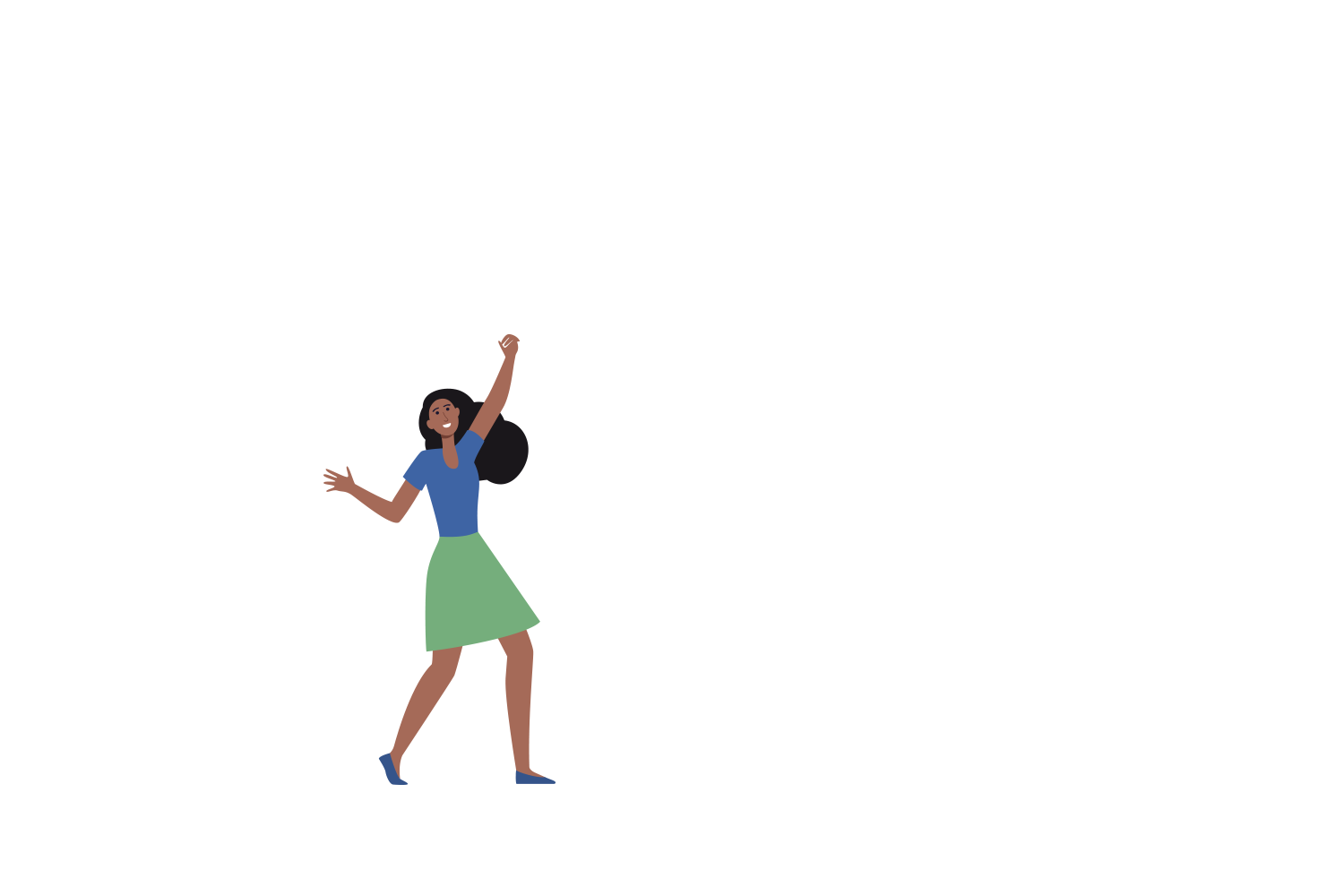 Une femme qui lève les bras